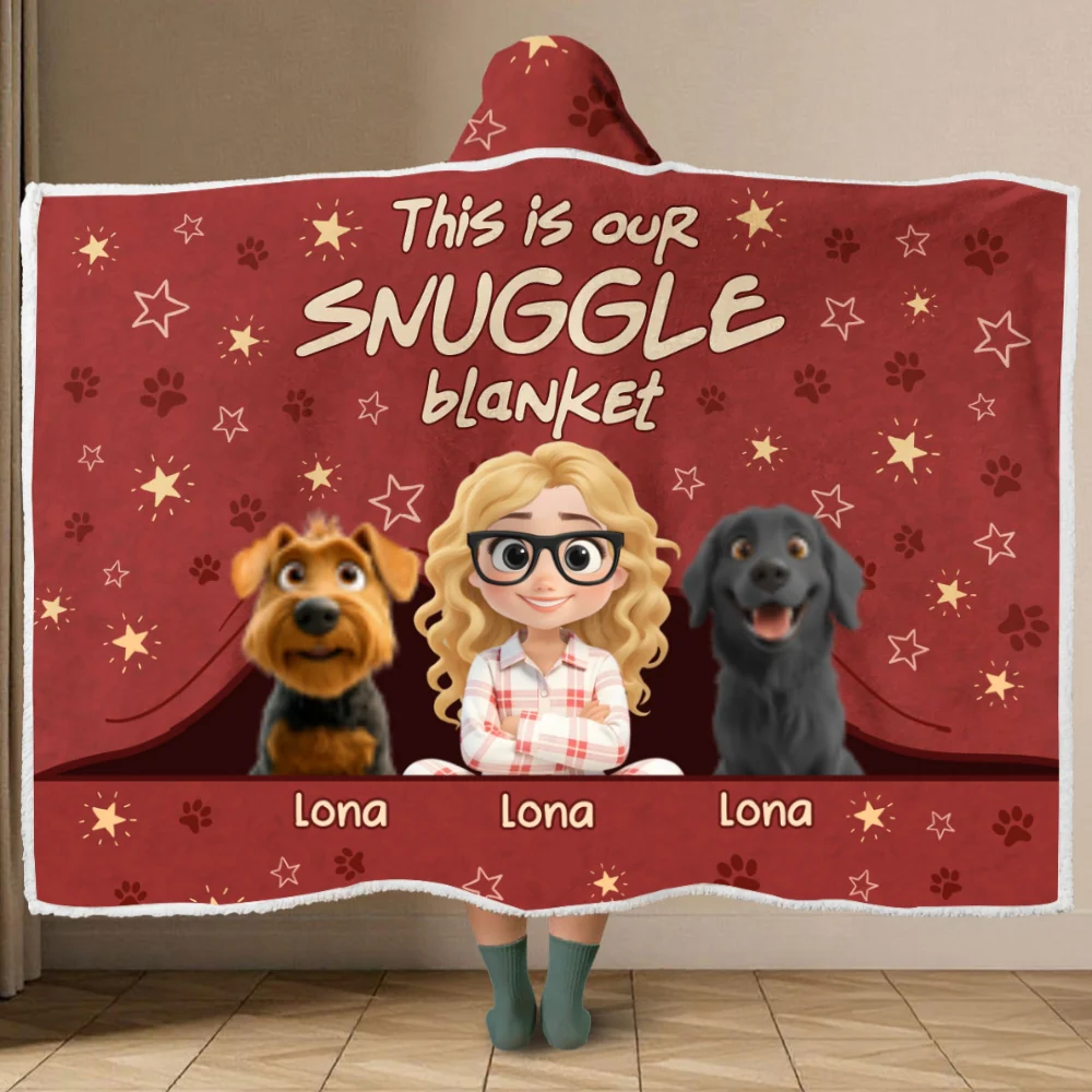 Our Snuggle Blanket Ver Pet - Personalized Custom Hooded Blanket - Image 6