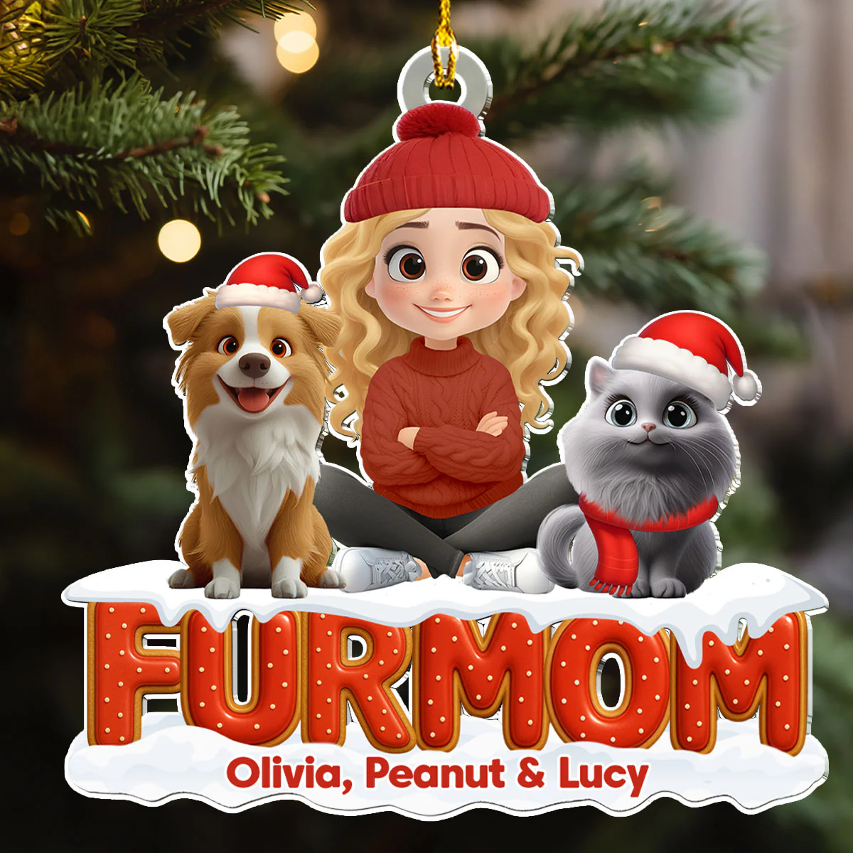 Our Unbroken Bond Fur Ver - Personalized Custom 3D Effect Acrylic Ornament