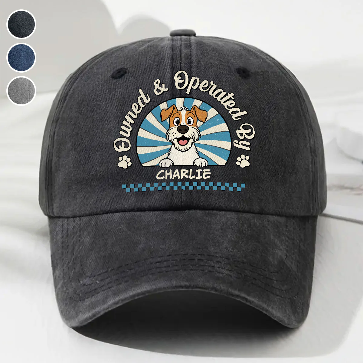 Own And Operate Me - Personalized Custom Vintage Washed Denim Cap