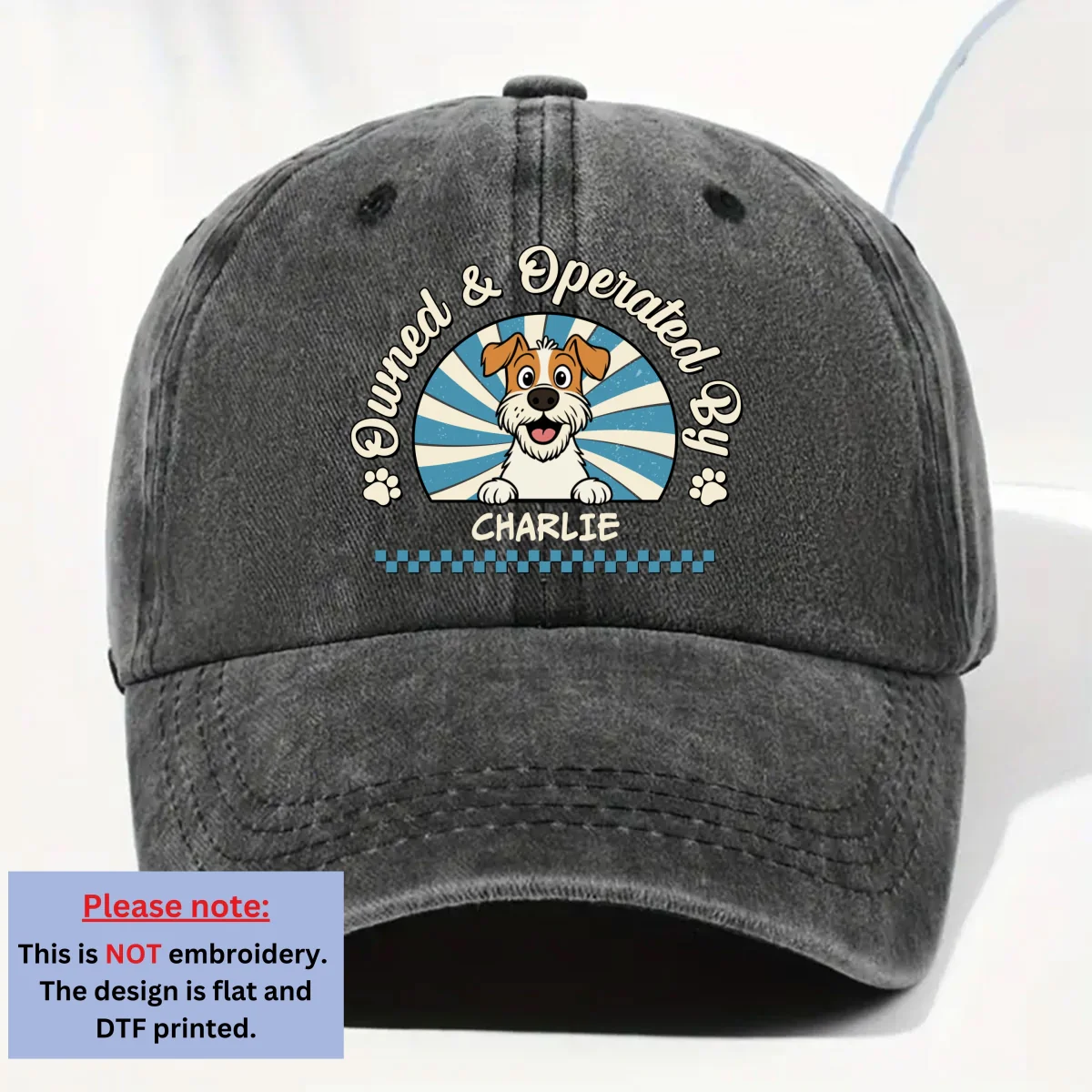 Own And Operate Me - Personalized Custom Vintage Washed Denim Cap - Image 6