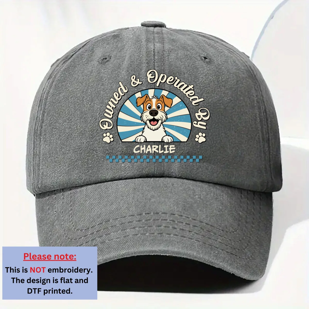 Own And Operate Me - Personalized Custom Vintage Washed Denim Cap - Image 7