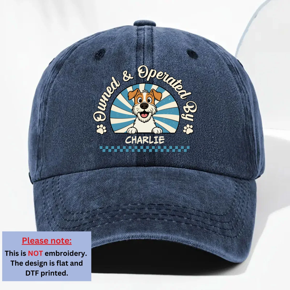 Own And Operate Me - Personalized Custom Vintage Washed Denim Cap - Image 8