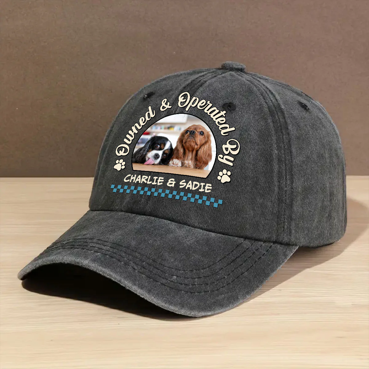 Own And Operate Me Photo - Personalized Custom Vintage Washed Denim Cap - Image 2