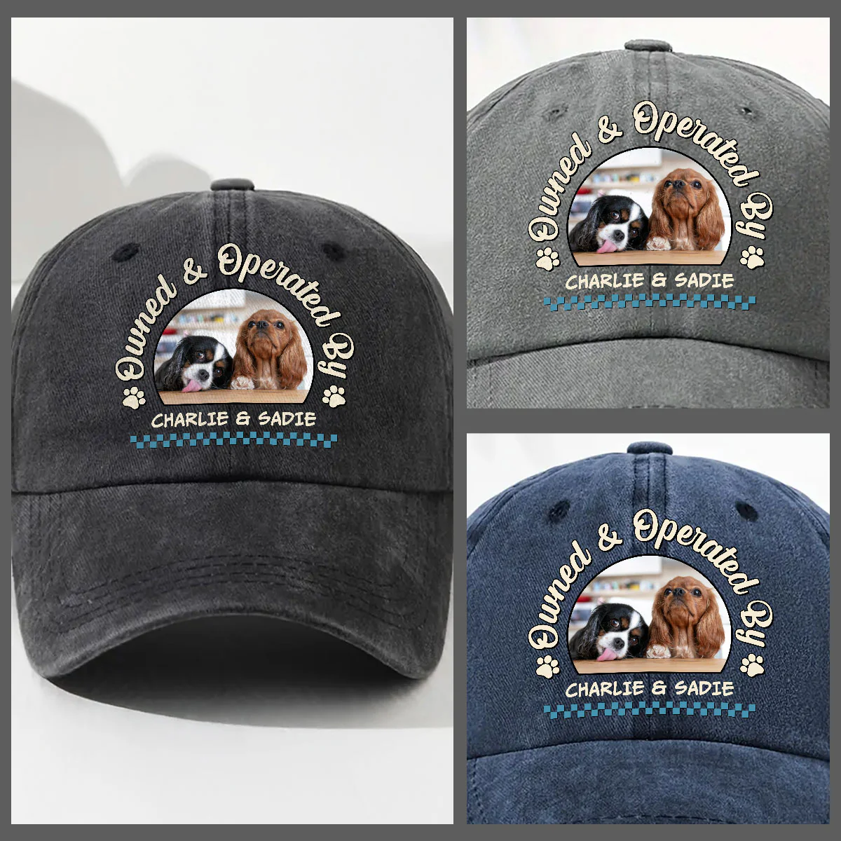 Own And Operate Me Photo - Personalized Custom Vintage Washed Denim Cap - Image 3
