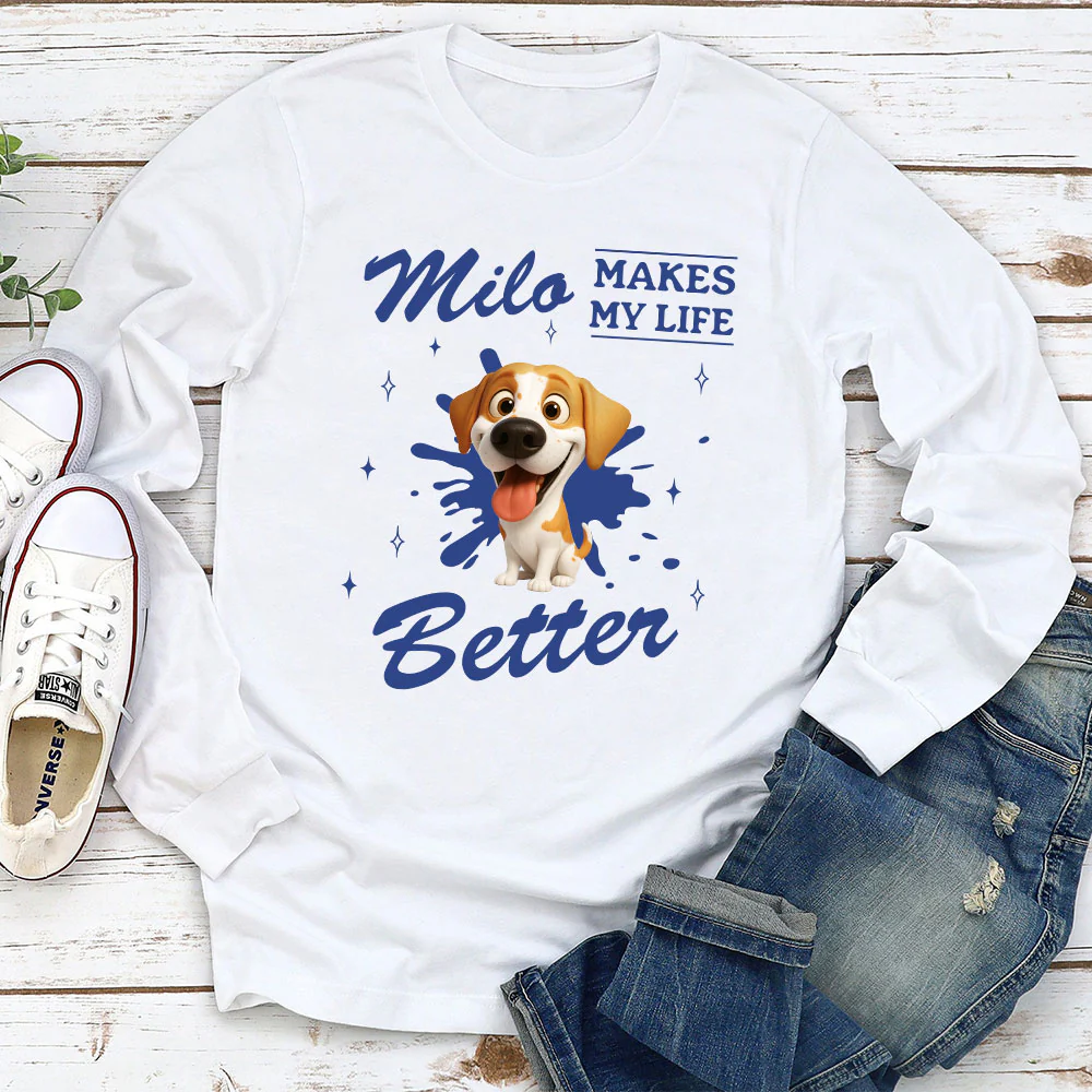 Owning To Dogs - Personalized Custom Long Sleeve T-Shirt - Image 2
