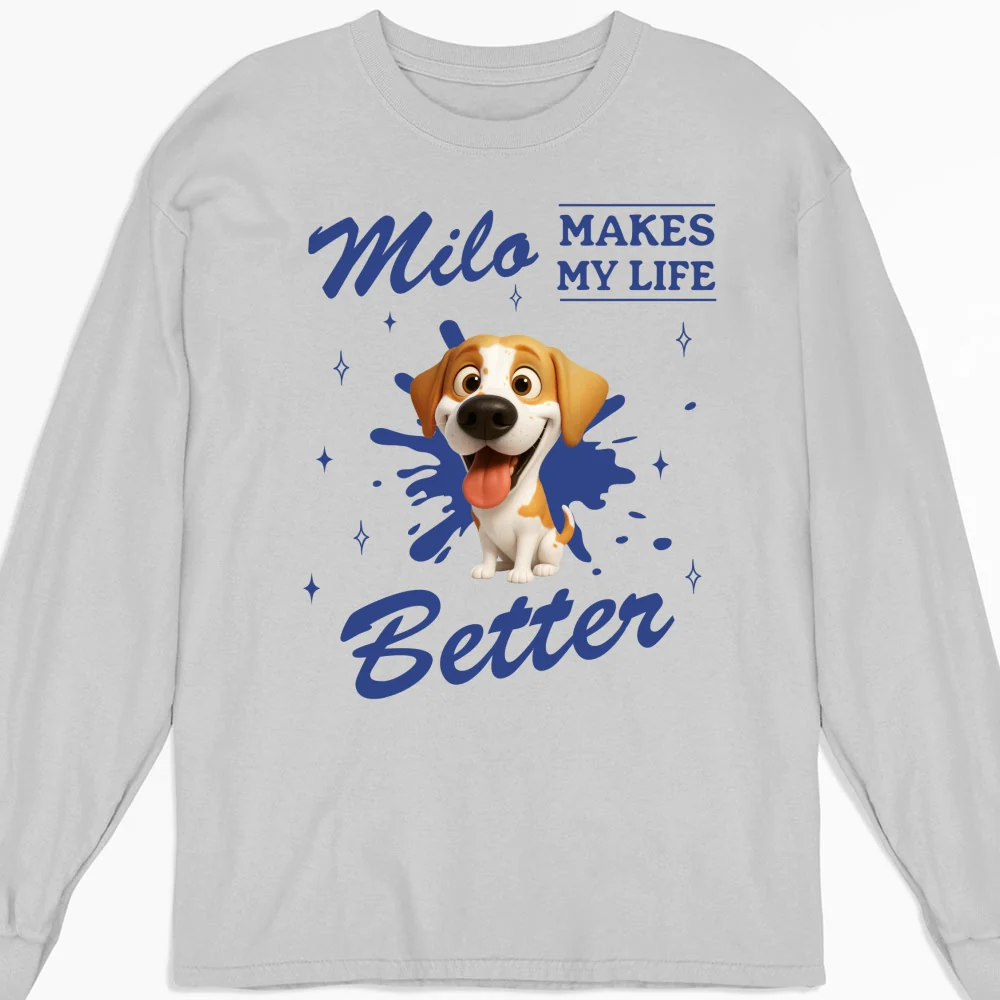 Owning To Dogs - Personalized Custom Long Sleeve T-Shirt - Image 4
