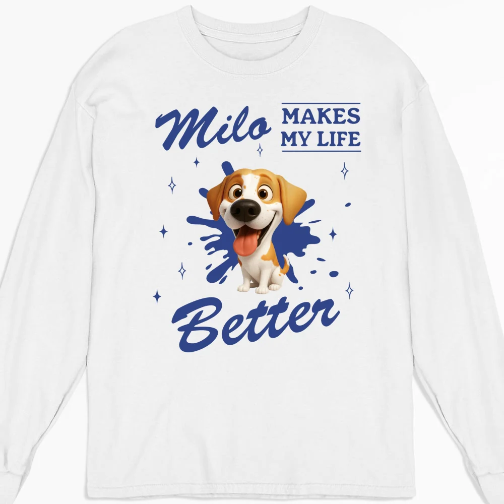 Owning To Dogs - Personalized Custom Long Sleeve T-Shirt - Image 5