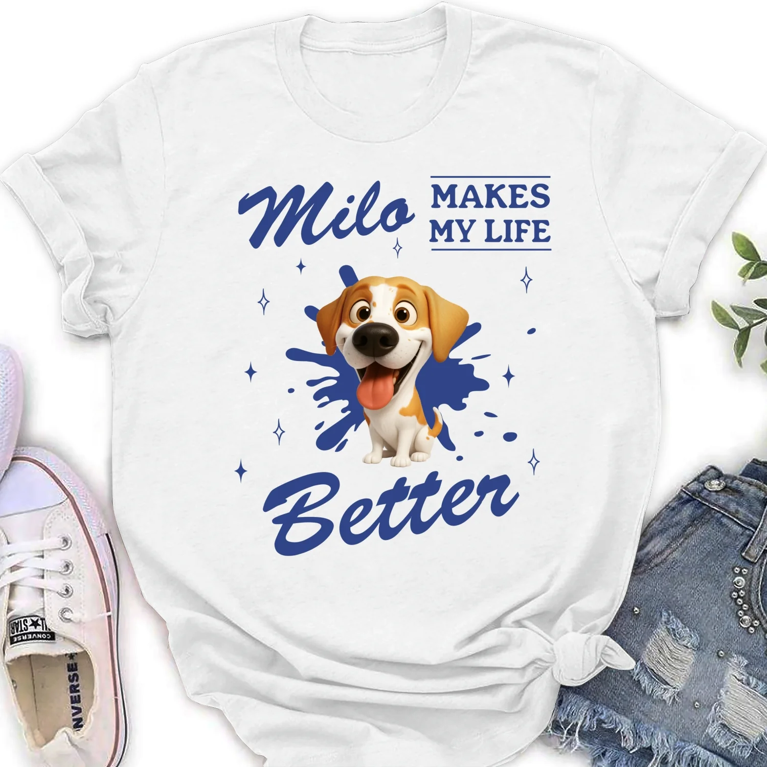 Owning To Dogs - Personalized Custom Women's T-Shirt - Image 5