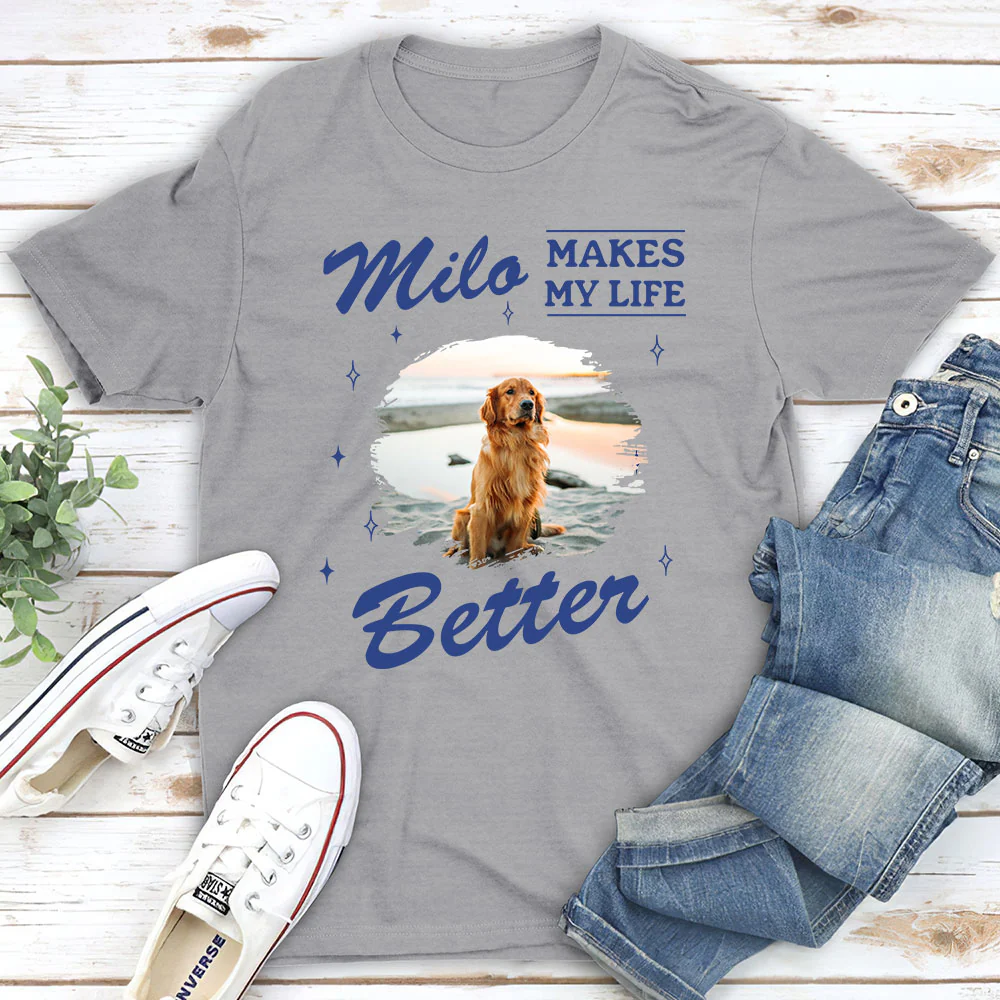 Owning To Dogs Photo - Personalized Custom Unisex T-Shirt - Image 2
