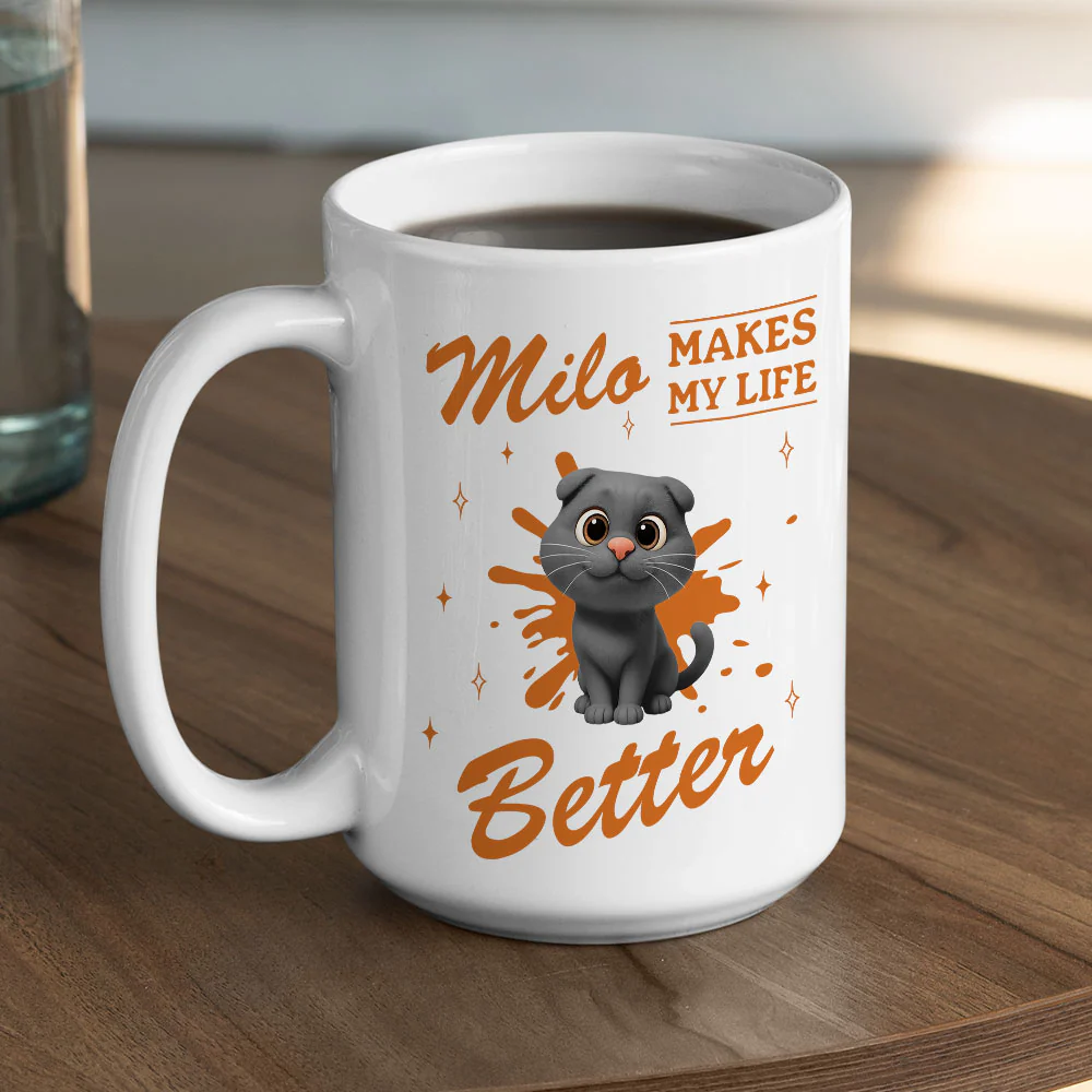 Owning To Silly Cats - Personalized Custom Coffee Mug - Image 4