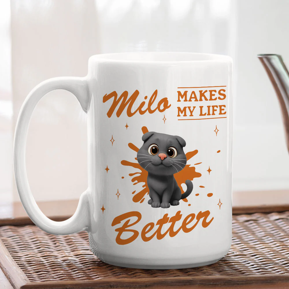 Owning To Silly Cats - Personalized Custom Coffee Mug - Image 5