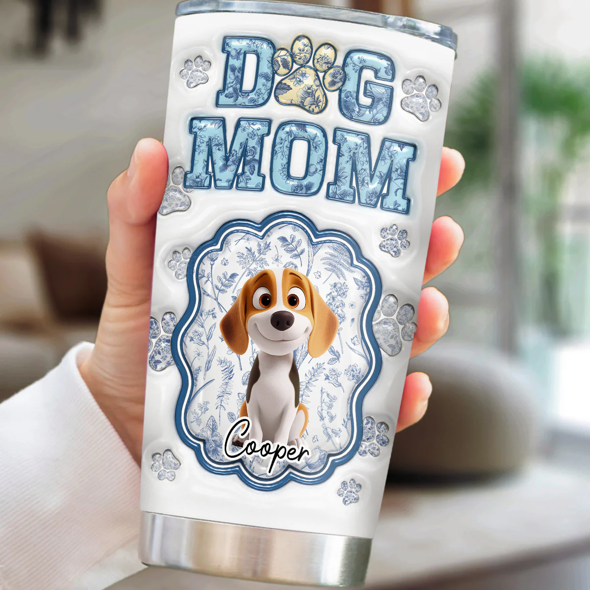 Paint Me Blue - Personalized Custom 3D Inflated Effect Tumbler - Image 2