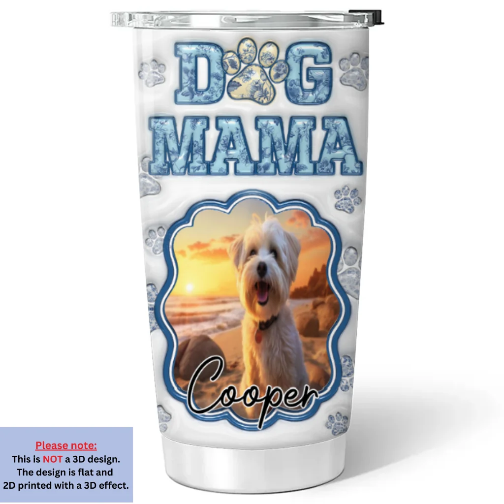 Paint Me Blue Photo - Personalized Custom 3D Inflated Effect Tumbler - Image 3