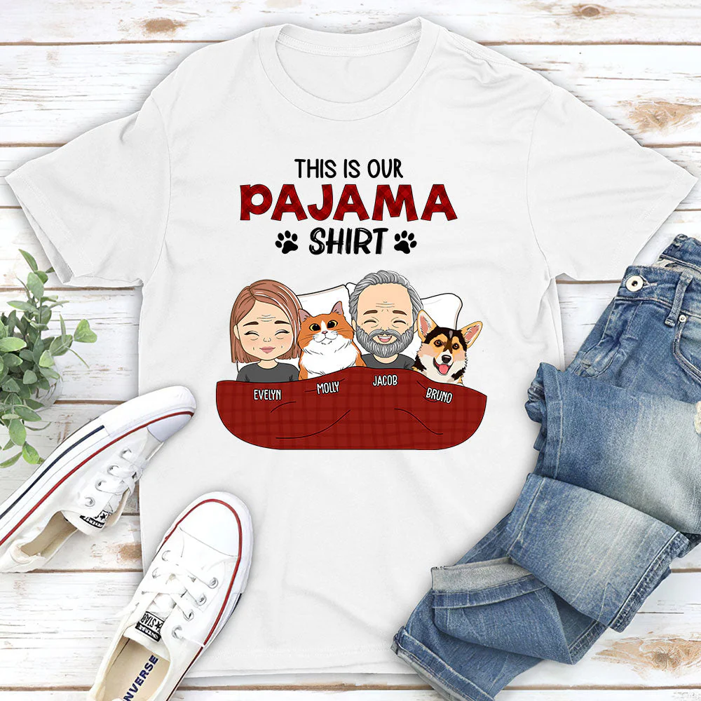Pajama Shirt Couple - Personalized Custom Unisex T-shirt - Image 2