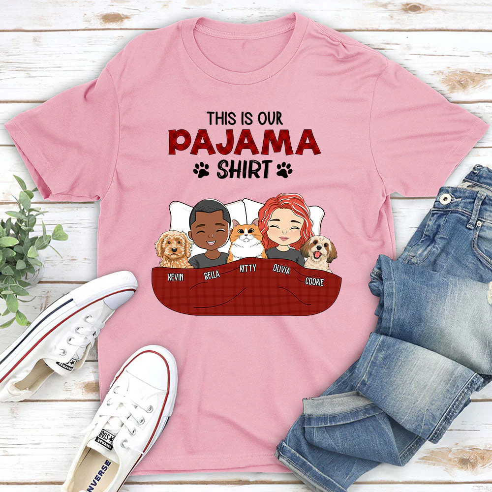 Pajama Shirt Couple - Personalized Custom Unisex T-shirt - Image 3