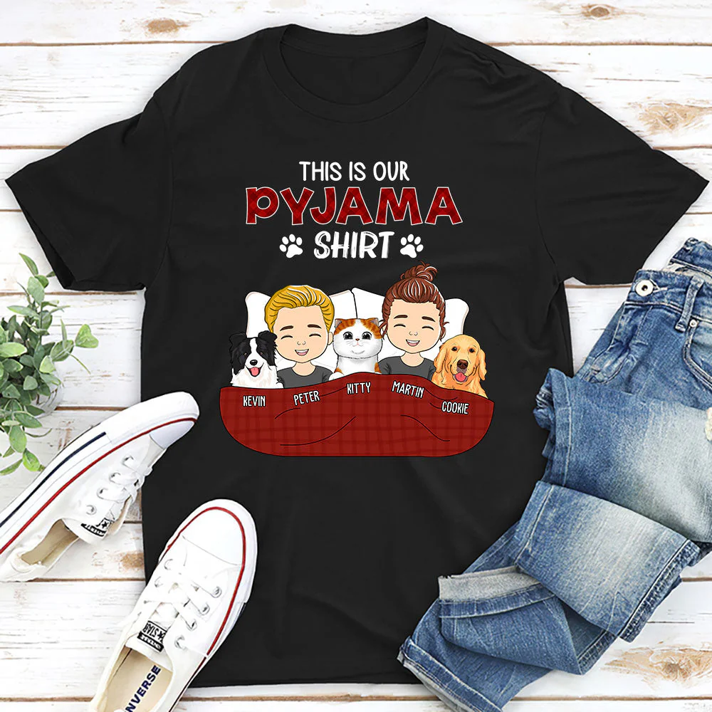 Pajama Shirt Couple Version 2 - Personalized Custom Unisex T-shirt - Image 2