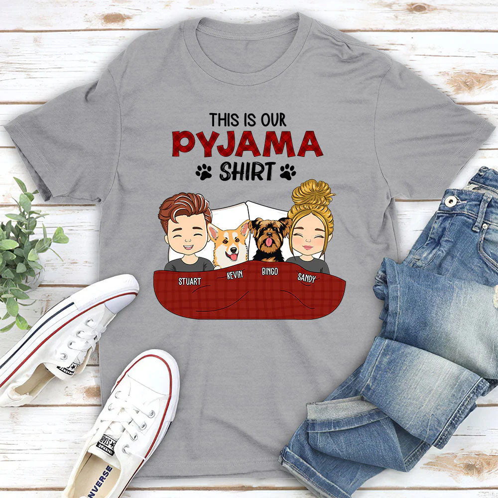 Pajama Shirt Couple Version 2 - Personalized Custom Unisex T-shirt - Image 5