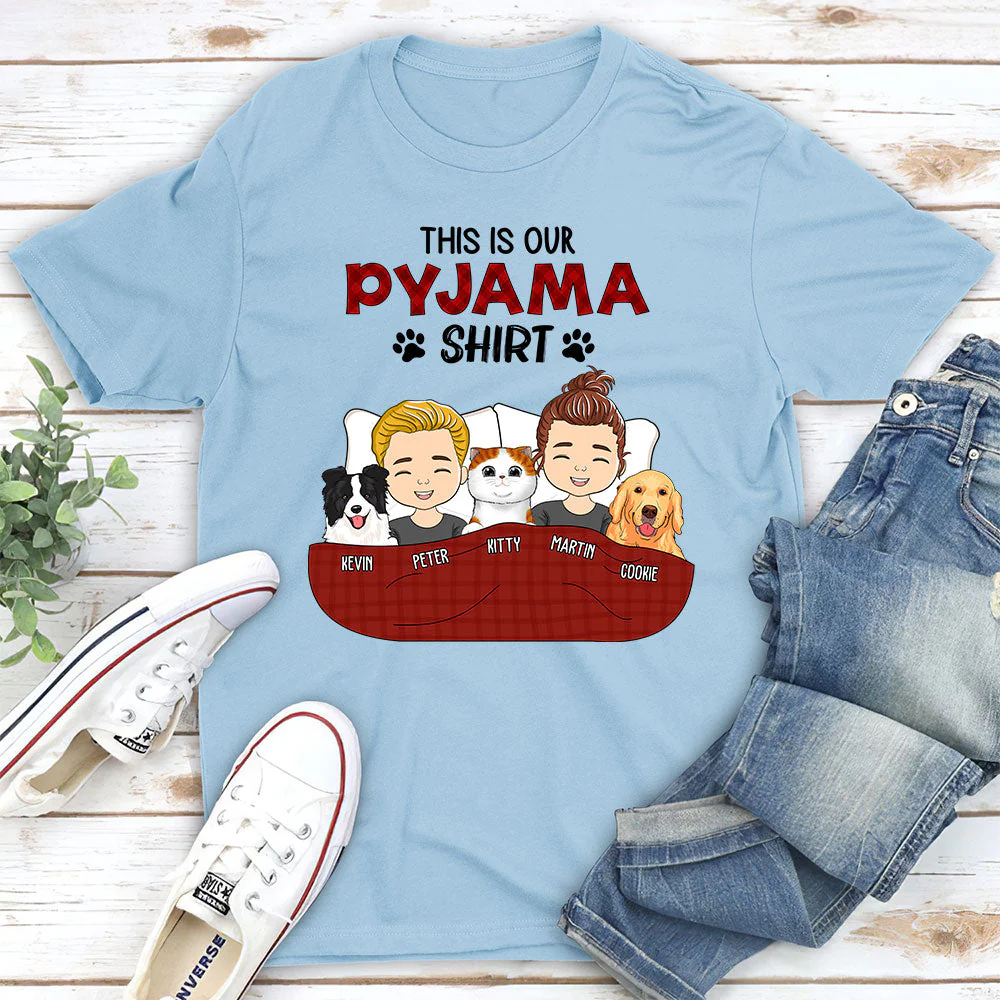 Pajama Shirt Version Couple - Personalized Custom Unisex T-shirt - Image 9