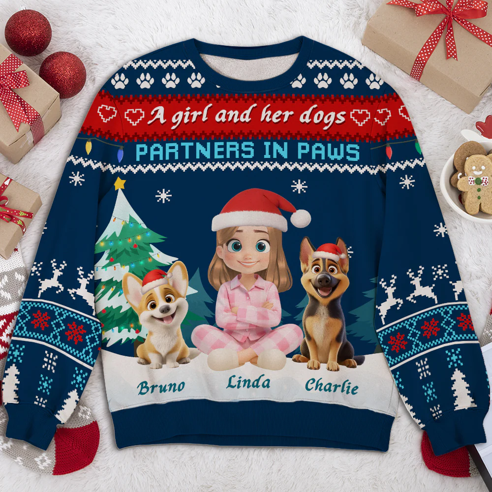 Partners In Paws - Personalized Custom All-Over-Print Sweatshirt - Image 3