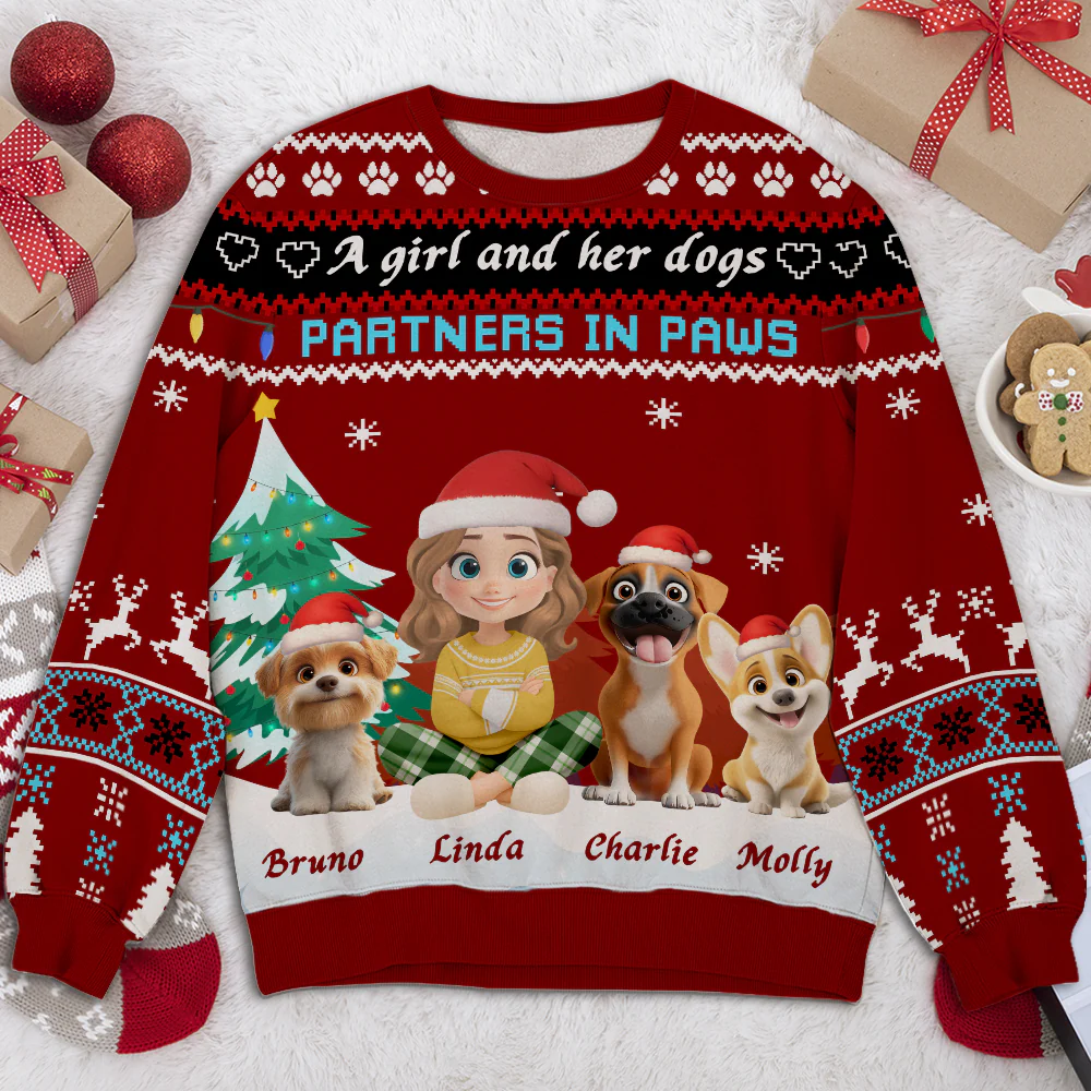Partners In Paws - Personalized Custom All-Over-Print Sweatshirt - Image 4