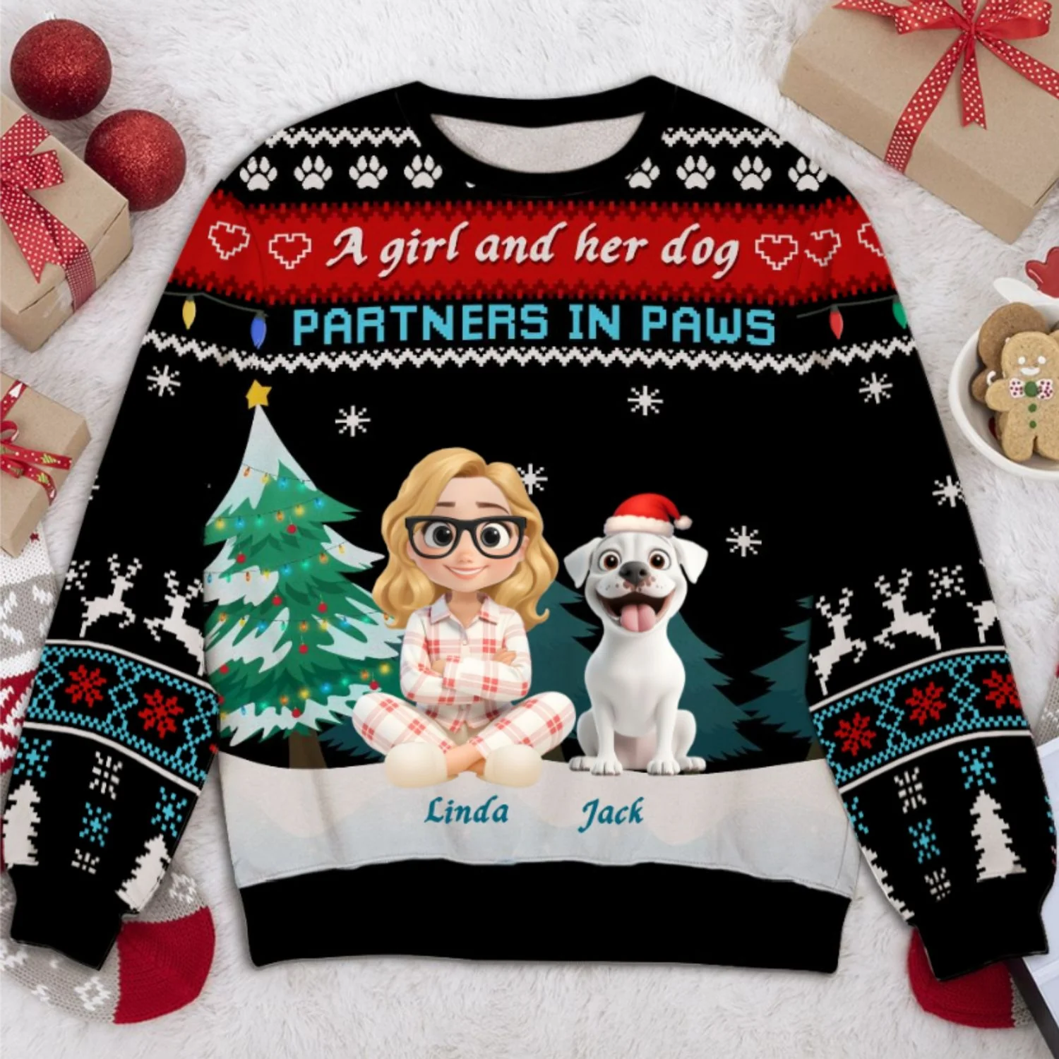 Partners In Paws - Personalized Custom All-Over-Print Sweatshirt - Image 7
