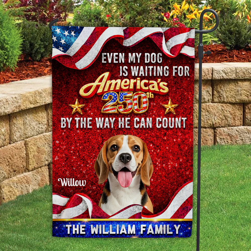 Patriotic Paws Photo - Personalized Custom Flag - Image 2