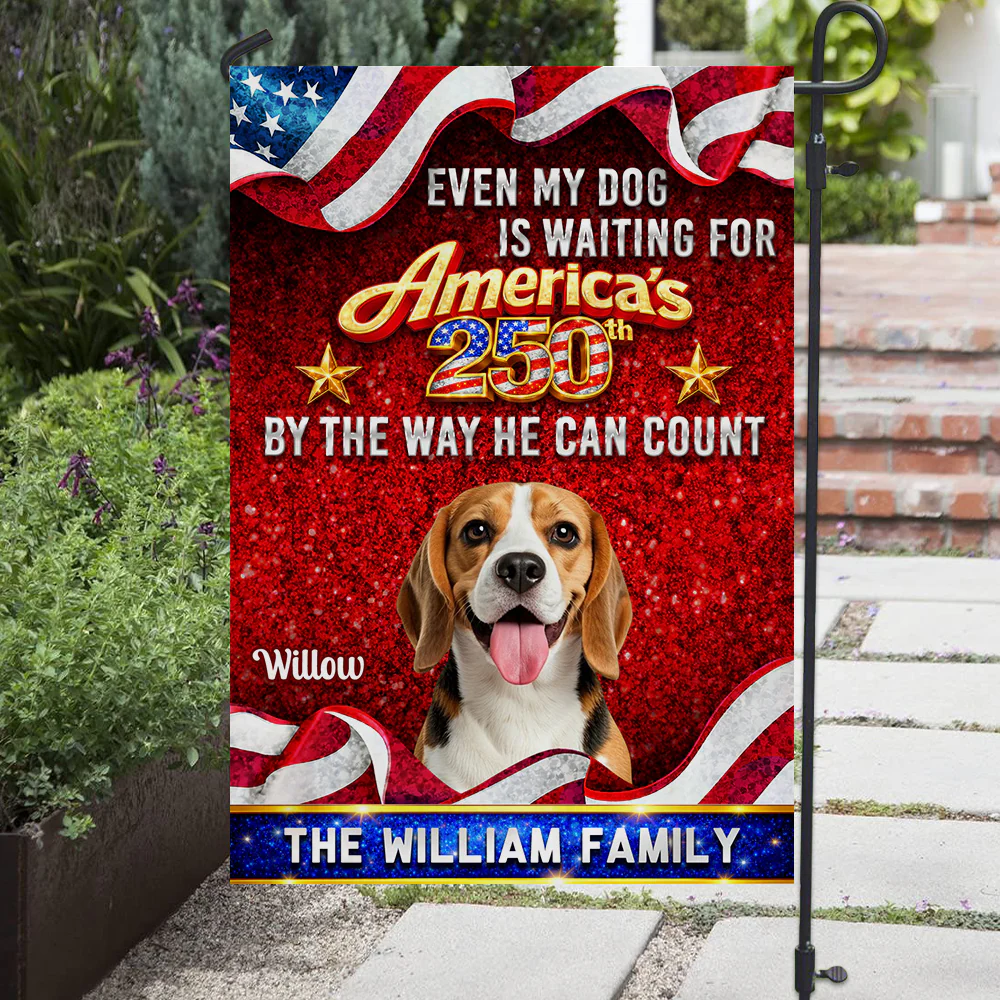 Patriotic Paws Photo - Personalized Custom Flag - Image 3