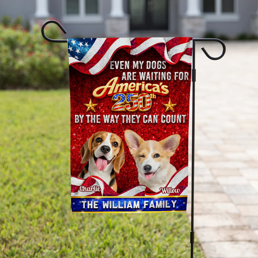 Patriotic Paws Photo - Personalized Custom Flag - Image 4