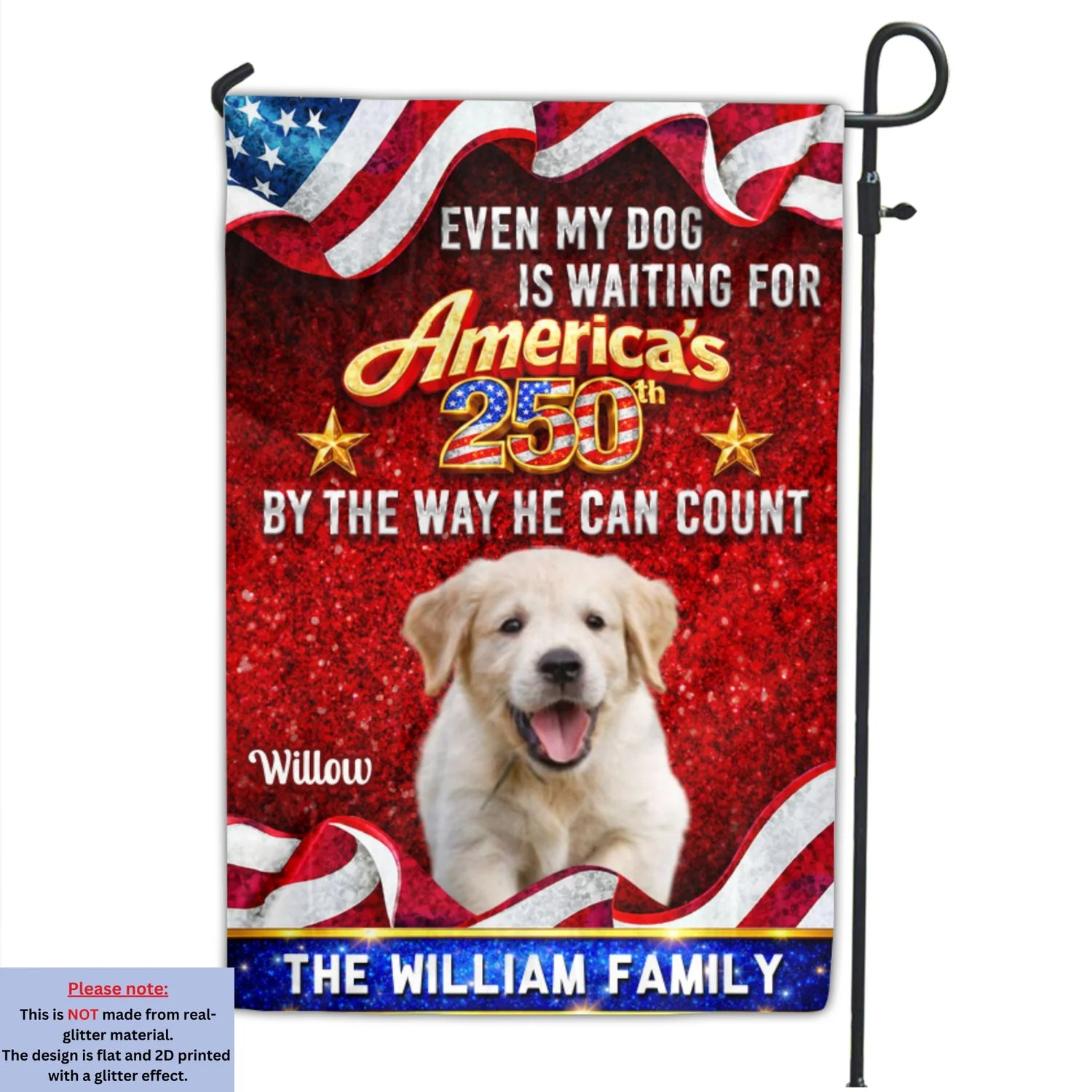 Patriotic Paws Photo - Personalized Custom Flag - Image 6