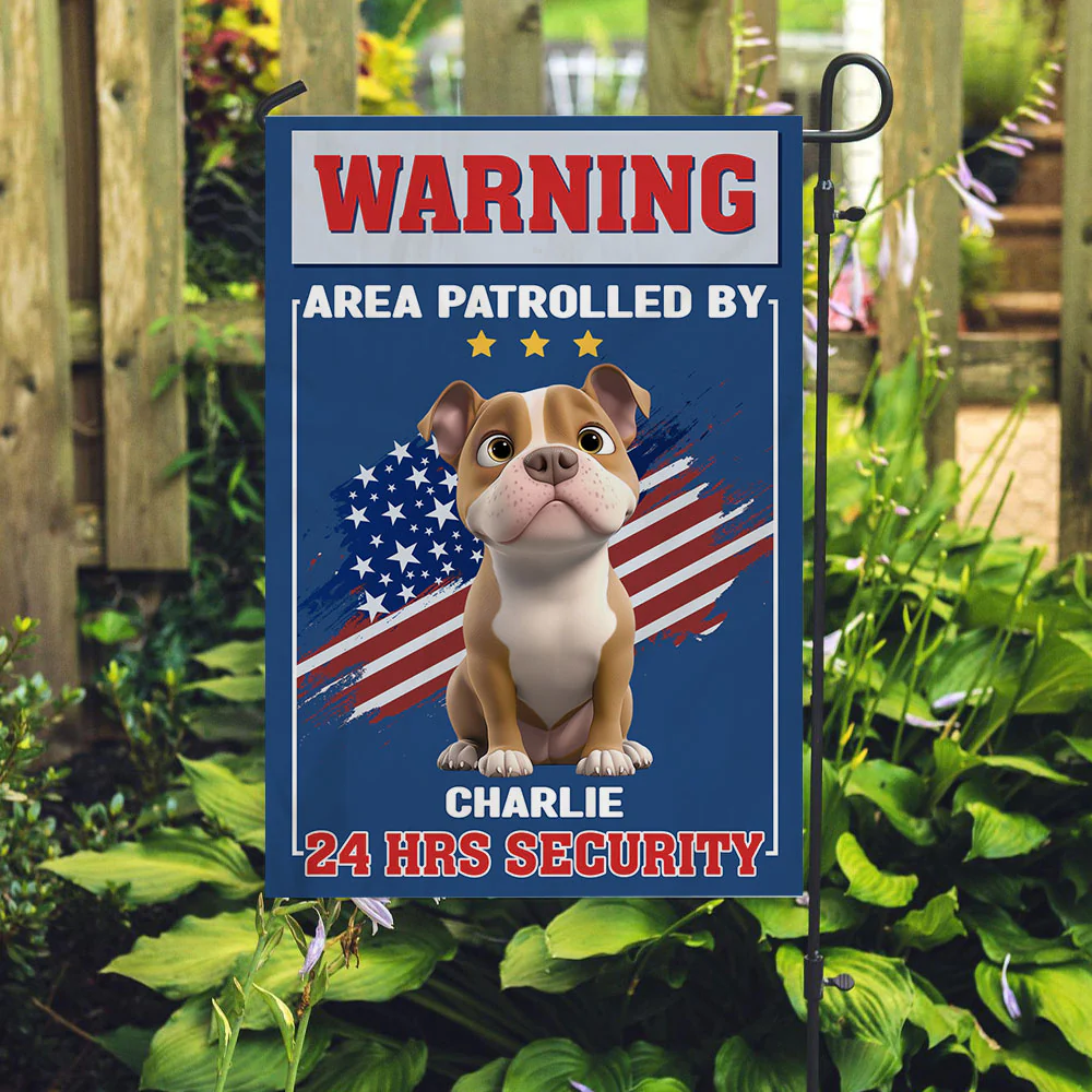 Patrolled By Dogs - Personalized Custom Flag - Image 2