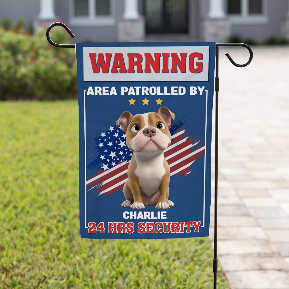 Patrolled By Dogs - Personalized Custom Flag - Image 3
