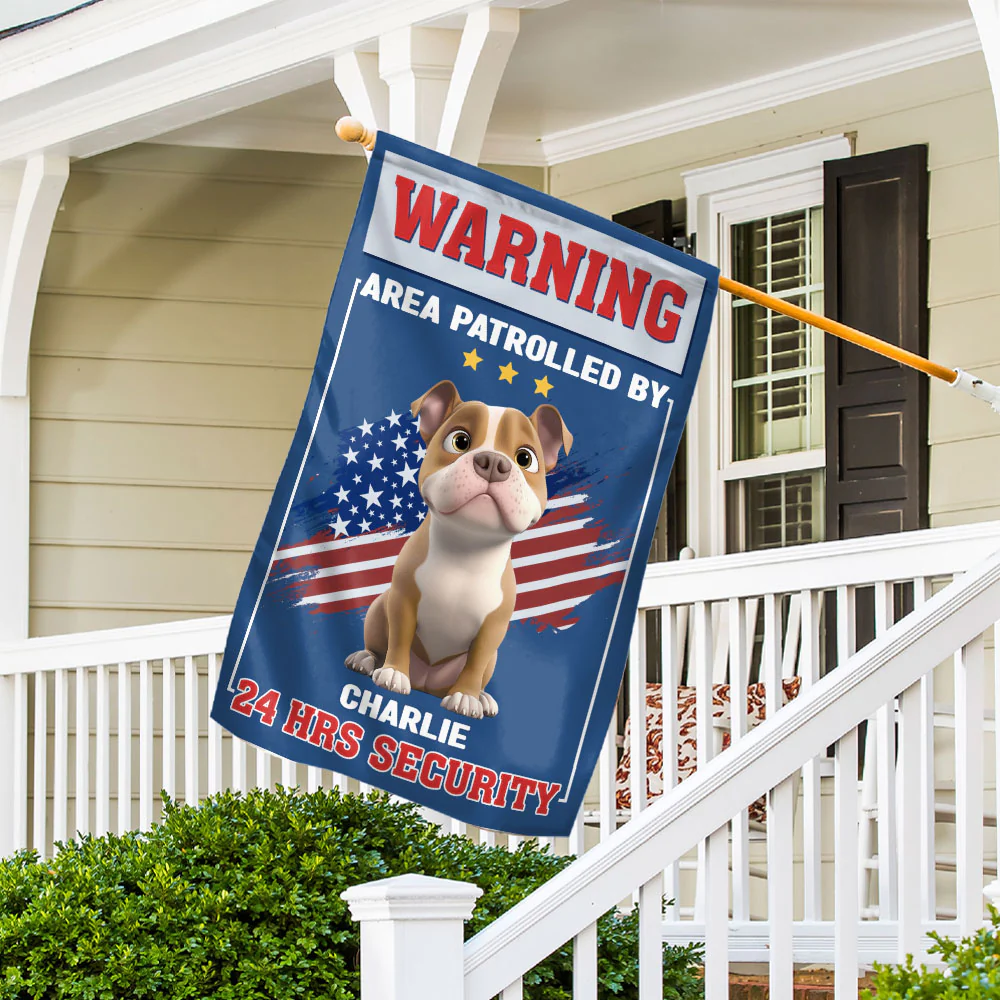 Patrolled By Dogs - Personalized Custom Flag - Image 4