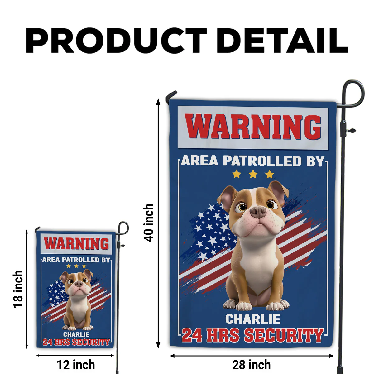 Patrolled By Dogs - Personalized Custom Flag - Image 5
