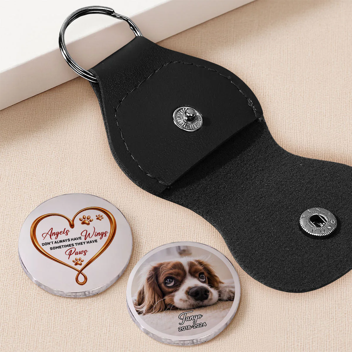 Paw And Angel Wings - Personalized Custom Pocket Hug - Image 2