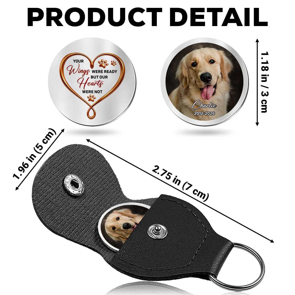 Paw And Angel Wings - Personalized Custom Pocket Hug - Image 5
