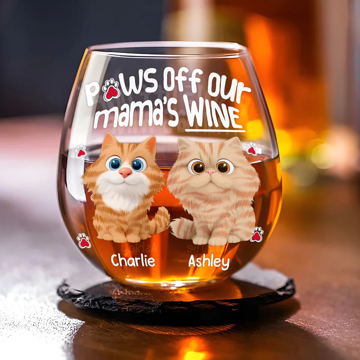 Paw It Off Now Cat Ver - Personalized Custom Wine Glass