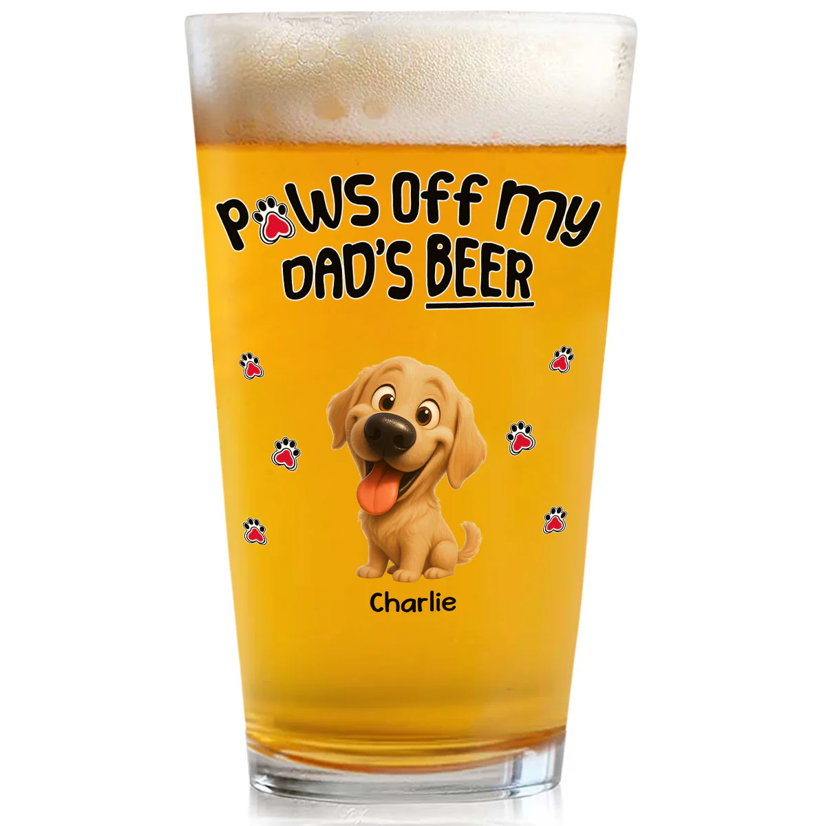 Paw It Off Now - Personalized Custom Beer Glass
