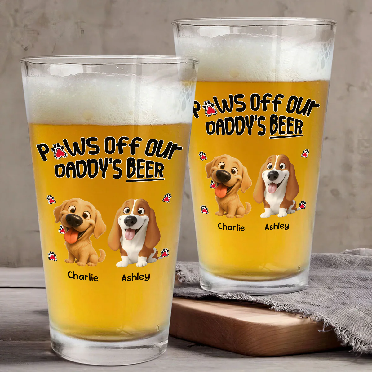 Paw It Off Now - Personalized Custom Beer Glass - Image 3
