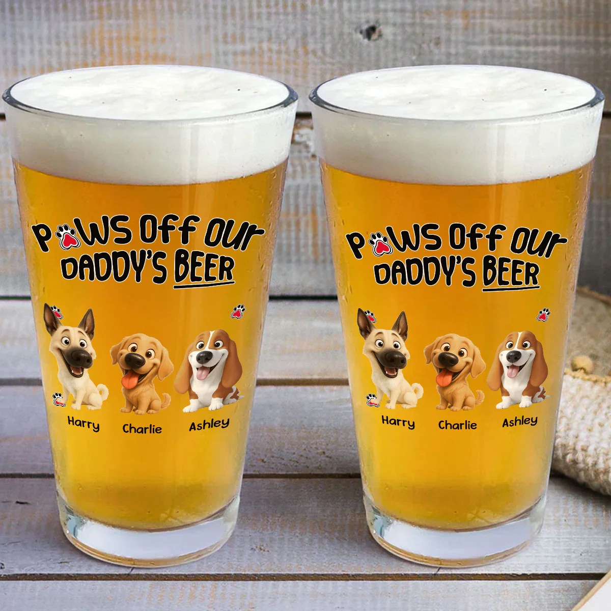 Paw It Off Now - Personalized Custom Beer Glass - Image 4