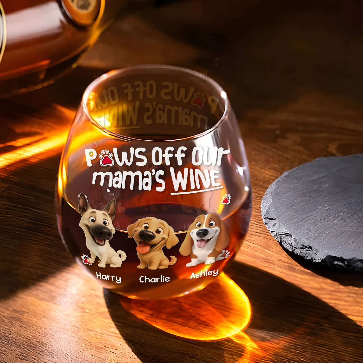 Paw It Off Now - Personalized Custom Wine Glass - Image 2