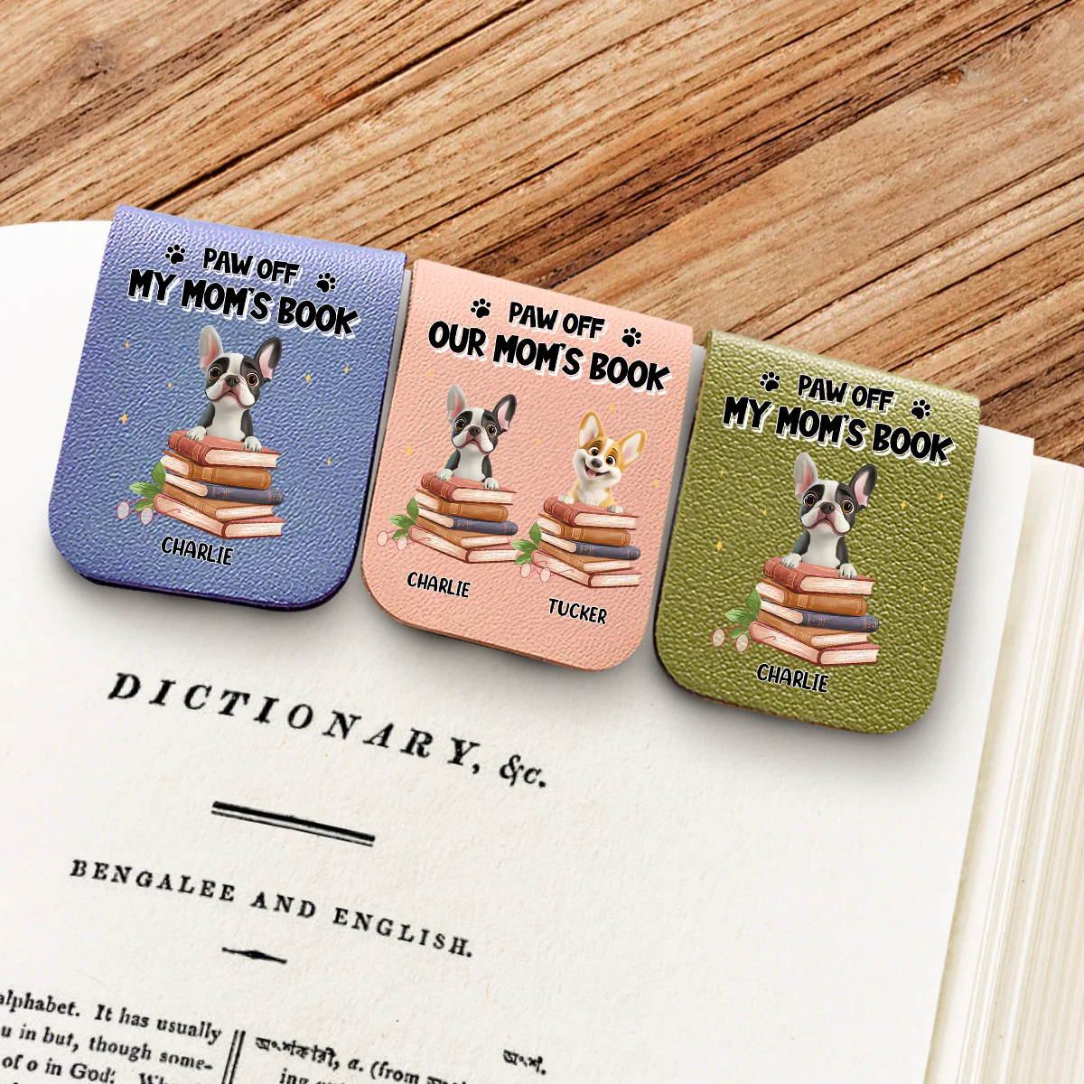 Paw Off This Book - Personalized Custom Leather Bookmark