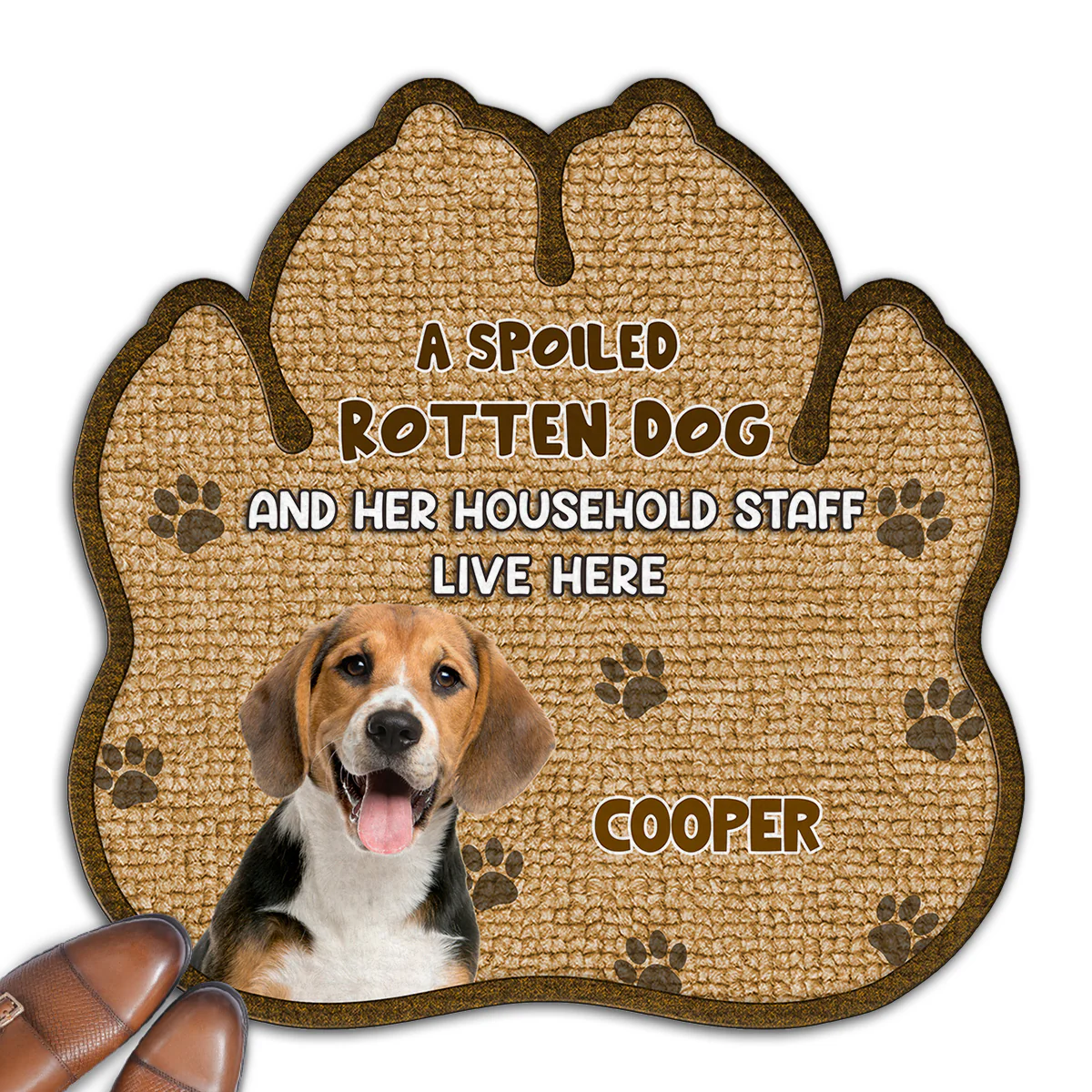 Paw Right Here Photo - Personalized Custom Doormat