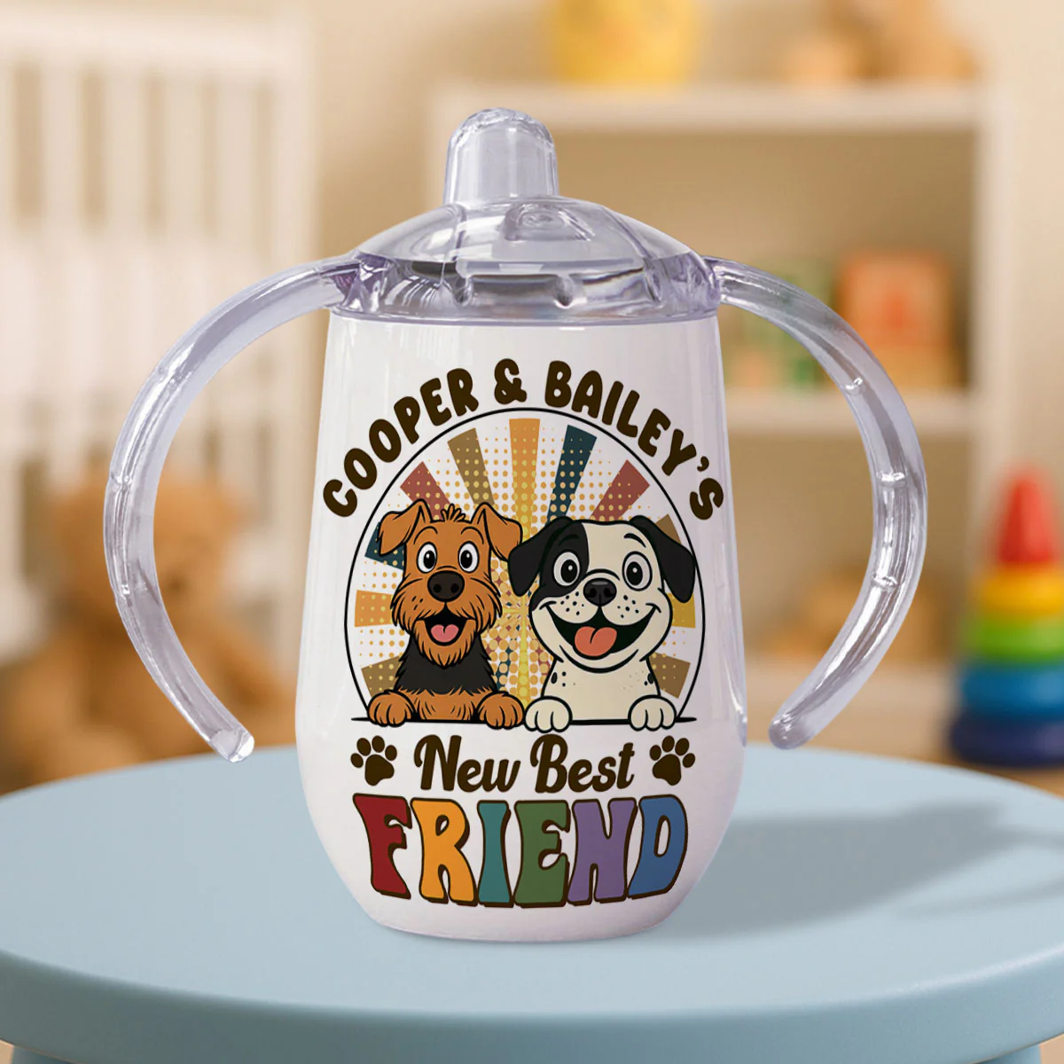 Pawfect Best Friend - Personalized Custom Sippy Cup With Handles