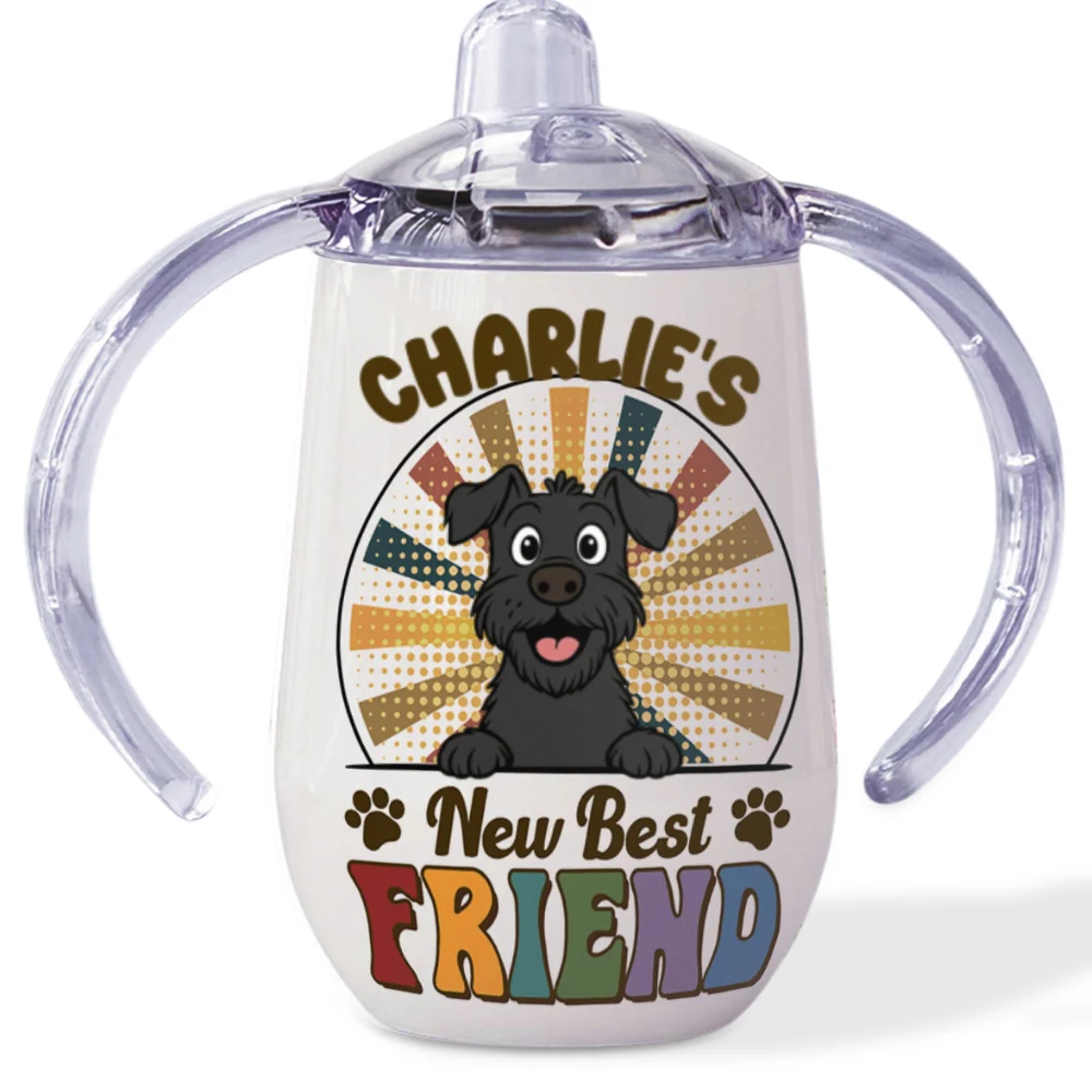 Pawfect Best Friend - Personalized Custom Sippy Cup With Handles - Image 7