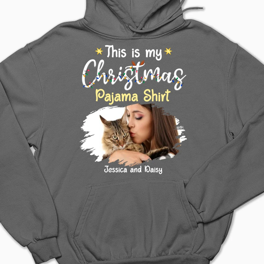 Pawjama Shirt Cartoon Christmas Photo - Personalized Custom Hoodie - Image 10