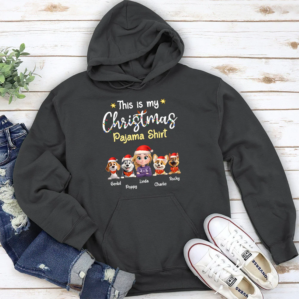 Pawjama Shirt Cartoon Christmas Ver 2 - Personalized Custom Hoodie - Image 2