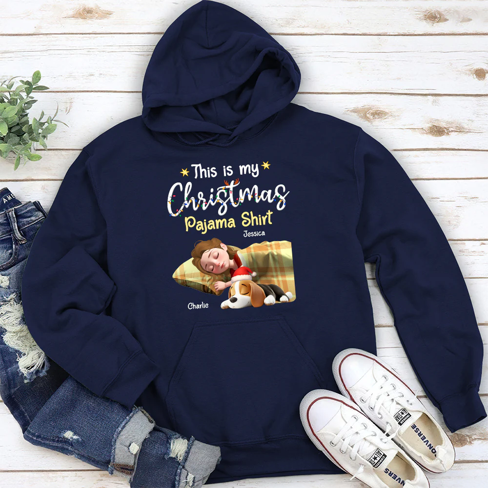 Pawjama Shirt Cartoon Christmas Ver 3 - Personalized Custom Hoodie - Image 2