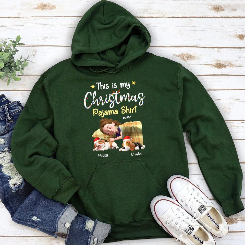 Pawjama Shirt Cartoon Christmas Ver 3 - Personalized Custom Hoodie - Image 3