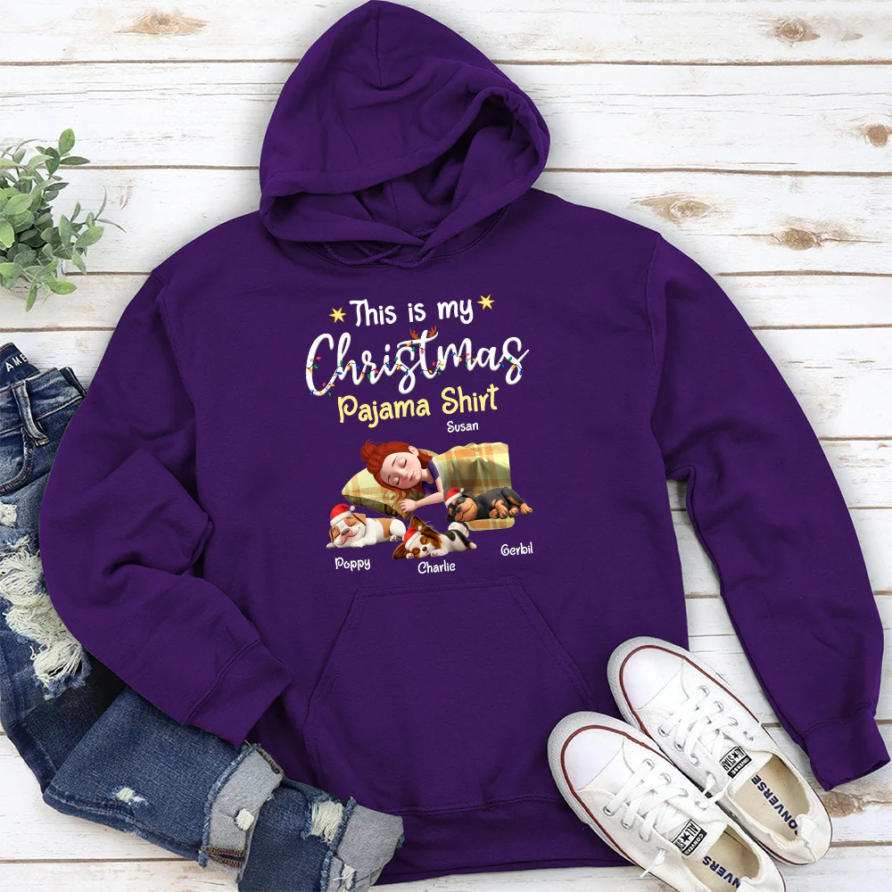 Pawjama Shirt Cartoon Christmas Ver 3 - Personalized Custom Hoodie - Image 4
