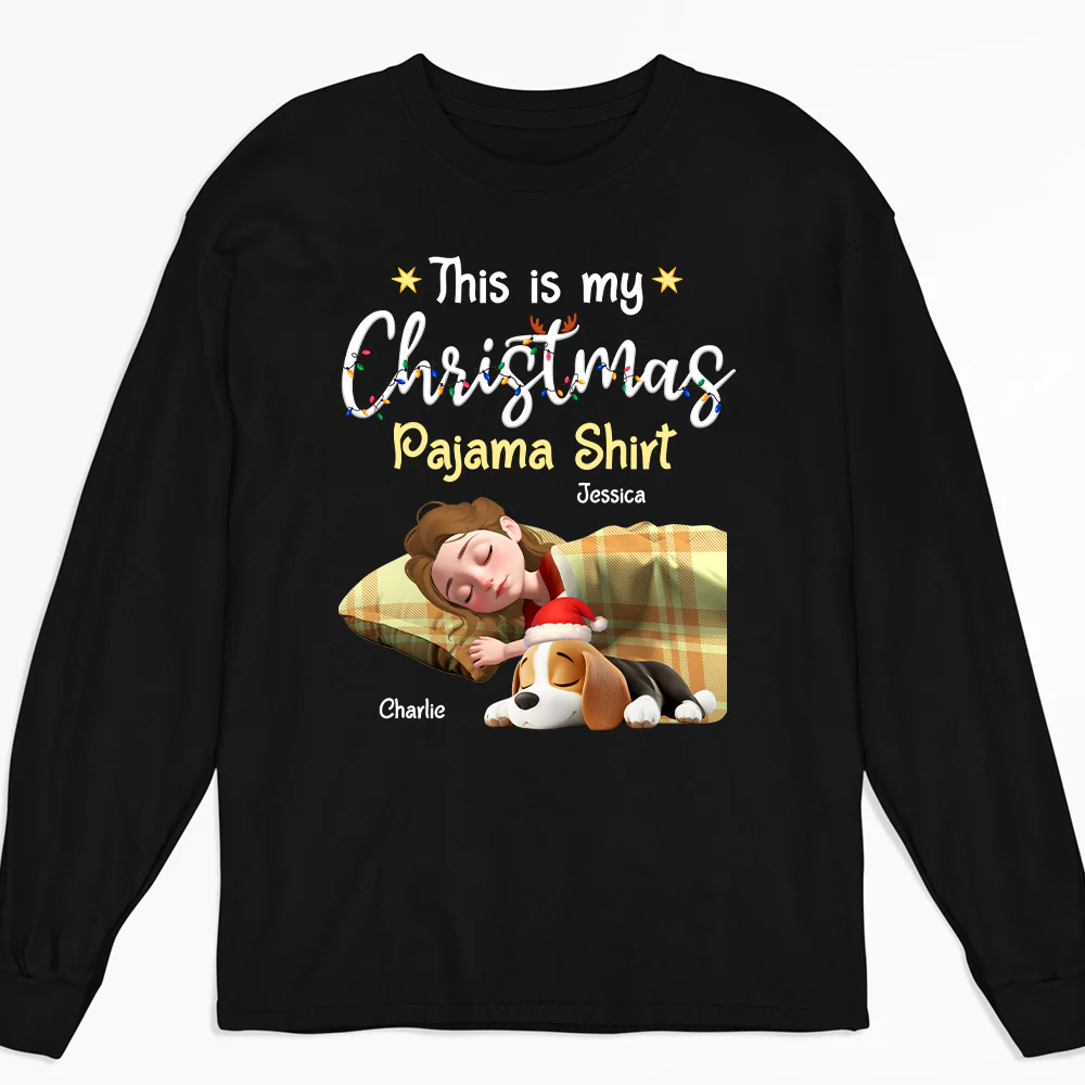 Pawjama Shirt Cartoon Christmas Ver 3 - Personalized Custom Long Sleeve T-Shirt